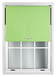 Furnished Blackout Roller Blinds With Triple Square Eyelets And Metal Fittings- Lime Green Trimmable (W)85Cm (L)210Cm - thumbnail 2