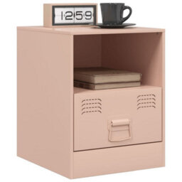 Berkfield Bedside Cabinets 2Pcs Pink 34.5X39X44 Cm Steel - thumbnail 3