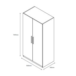 GoodHome Atomia All In One Modern Matt Oak Effect Large Double Wardrobe (H)1929mm (W)1000mm (D)596mm - thumbnail 5