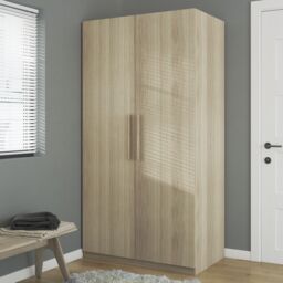 GoodHome Atomia All In One Modern Matt Oak Effect Large Double Wardrobe (H)1929mm (W)1000mm (D)596mm - thumbnail 3