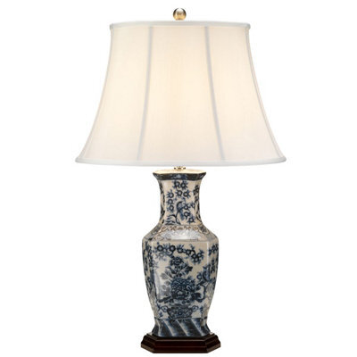 Luminosa Lighting Elstead Blue Hex Chinese Porcelain Table Lamp Floral Patern - image 1