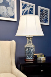 Luminosa Lighting Elstead Blue Hex Chinese Porcelain Table Lamp Floral Patern - thumbnail 2