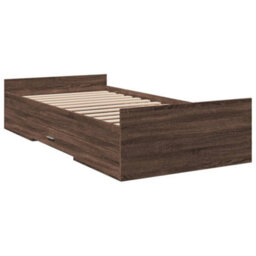 Berkfield Bed Frame With Drawers Without Mattress Brown Oak 75X190 Cm Small Single - thumbnail 6