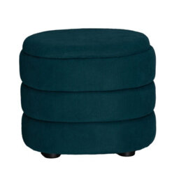 Urbn-Living Urbnliving Height 38Cm Soft Velvet Oval Teal Blue Ottoman Storage Pouffe Footstool Dressing Vanity Chair - thumbnail 2