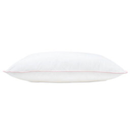 Lancashire Textiles Cotton Pillow Pack Of 2, Pink Piping Edge, Hollowfibre Filled Medium Firmness And Support Bed Cushion - thumbnail 1