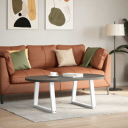 Berkfield Modern Coffee Table Legs V-Shape 2 Pcs White 70X(42-43.3) Cm Steel