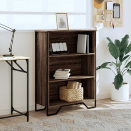 Berkfield Modern Bookcase Brown Oak 80X31X106 Cm Engineered Wood - thumbnail 3