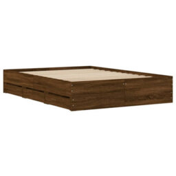 Berkfield Bed Frame With Drawers Without Mattress Brown Oak 120X190 Cm Small Double - thumbnail 8