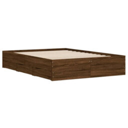Berkfield Bed Frame With Drawers Without Mattress Brown Oak 120X190 Cm Small Double - thumbnail 4