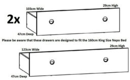 Impact Furniture 3X Pull-Out Underbed Storage Drawers For King Size Bed Dark Oak Effect Nepo - thumbnail 2