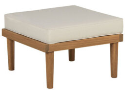Wyld And Coco Acacia Ottoman With Light Beige Cushion, Indoor-Outdoor, 57X57X39 Cm - thumbnail 1