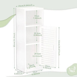Bathroom Floor Cabinet Storage Shelf Standing Cupboard Waterproof Unit - thumbnail 2