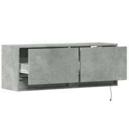 Berkfield Tv Wall Cabinet With Led Lights Concrete Grey 100X31X35 Cm - thumbnail 9