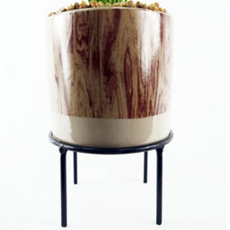 Leaf 35Cm Artificial Grass With Ceramic Planter & Metal Stand - thumbnail 7