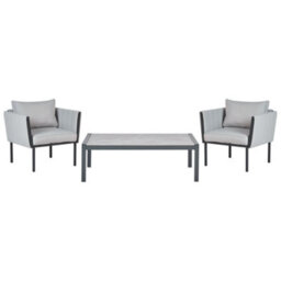 Beliani Garden Lounge Set With Table 5 Seater Skala Metal Light Grey - thumbnail 7