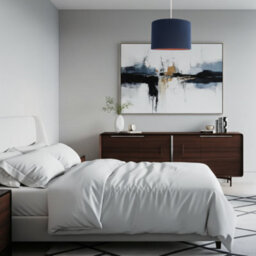 Happy Homewares Modern Midnight Blue Cotton Lamp Shade With Brushed Gold Inner Lining - thumbnail 6