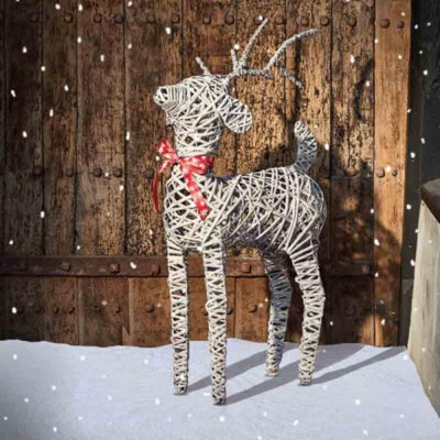 Marco Paul Rattan Christmas Reindeer Decoration - image 1