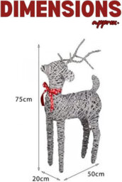 Marco Paul Rattan Christmas Reindeer Decoration - thumbnail 2