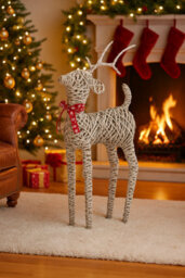 Marco Paul Rattan Christmas Reindeer Decoration - thumbnail 5