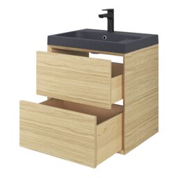 GoodHome Avela Matt Oak Effect Freestanding Vanity Unit & Basin Set (W)604mm (H)934mm - thumbnail 7