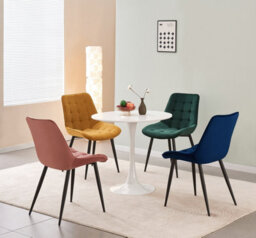 Mof Home Velvet Dining Chairs Set Of 4 Kitchen Chairs Dining Room Lounge Reception Chairs With Metal Legs (Mixed Colour As In Main
