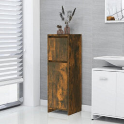 Berkfield Bathroom Cabinet Smoked Oak 30X30X95 Cm Engineered Wood - thumbnail 1