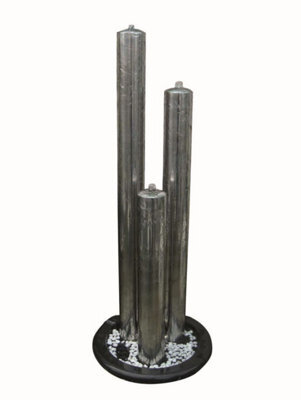 Outdoor Living UK Aqua Creations Athens Stainless Steel Solar Water Feature With Protective Cover - image 1