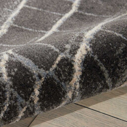Charcoal Luxurious Modern Geometric Easy To Clean Rug For Bedroom & Living Room-66 X 229Cm (Runner) - thumbnail 4