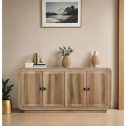 Paloma Carved Mango Wood 4 Doors Large Sideboard - thumbnail 1