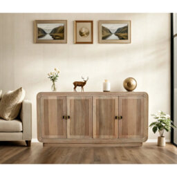 Paloma Carved Mango Wood 4 Doors Large Sideboard - thumbnail 7