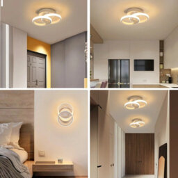 Pheashine Modern Dual Ring Led Ceiling Light 22W 17Cm 3000K Warm White Aluminum - thumbnail 4