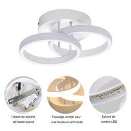 Pheashine Modern Dual Ring Led Ceiling Light 22W 17Cm 3000K Warm White Aluminum - thumbnail 5