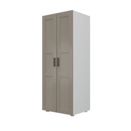Atomia Modern Matt Pebble Tall Double Wardrobe (H)1875mm (W)750mm (D)580mm - thumbnail 2