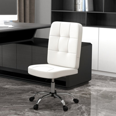 Vinsetto Curved Back Home Office Chair With Adjustable Height, White - image 1