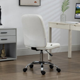 Vinsetto Curved Back Home Office Chair With Adjustable Height, White - thumbnail 8