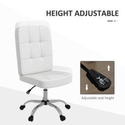 Vinsetto Curved Back Home Office Chair With Adjustable Height, White - thumbnail 4