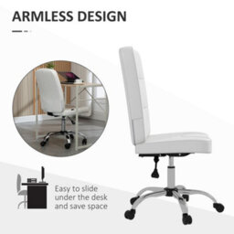 Vinsetto Curved Back Home Office Chair With Adjustable Height, White - thumbnail 6
