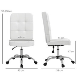 Vinsetto Curved Back Home Office Chair With Adjustable Height, White - thumbnail 3