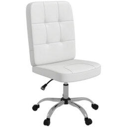 Vinsetto Curved Back Home Office Chair With Adjustable Height, White - thumbnail 2