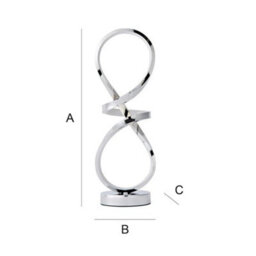 Integrated Led Table Lamp Chrome Swirl Living Room Bedroom Warm Touch Light - thumbnail 2