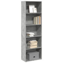 Berkfield Bookcase Concrete Grey 60X30X189 Cm Engineered Wood