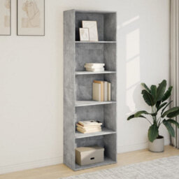 Berkfield Bookcase Concrete Grey 60X30X189 Cm Engineered Wood - thumbnail 3
