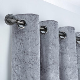 A.unique Home Etched Ball Metal Extendable Curtain Pole With Rings And Fittings (25/28mm) - Black Nickel, 180Cm - 340Cm Approx - thumbnail 5