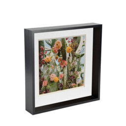 "Nicola Spring 3D Deep Box Photo Frame - 10 X 10"" With 8 X 8"" Mount - Black/white" - thumbnail 1