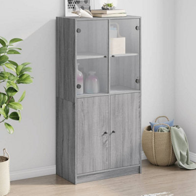 Berkfield Highboard With Doors Grey Sonoma 68X37X142 Cm Engineered Wood - image 1