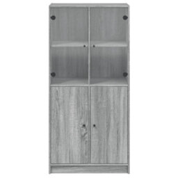 Berkfield Highboard With Doors Grey Sonoma 68X37X142 Cm Engineered Wood - thumbnail 7