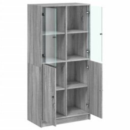 Berkfield Highboard With Doors Grey Sonoma 68X37X142 Cm Engineered Wood - thumbnail 6