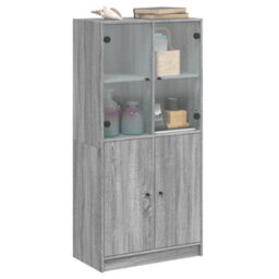 Berkfield Highboard With Doors Grey Sonoma 68X37X142 Cm Engineered Wood - thumbnail 5