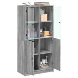 Berkfield Highboard With Doors Grey Sonoma 68X37X142 Cm Engineered Wood - thumbnail 4