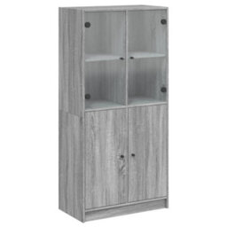 Berkfield Highboard With Doors Grey Sonoma 68X37X142 Cm Engineered Wood - thumbnail 2